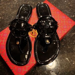 🖤BLACK TORY BURCH MILLER SANDAL, PATENT LEATHER🖤